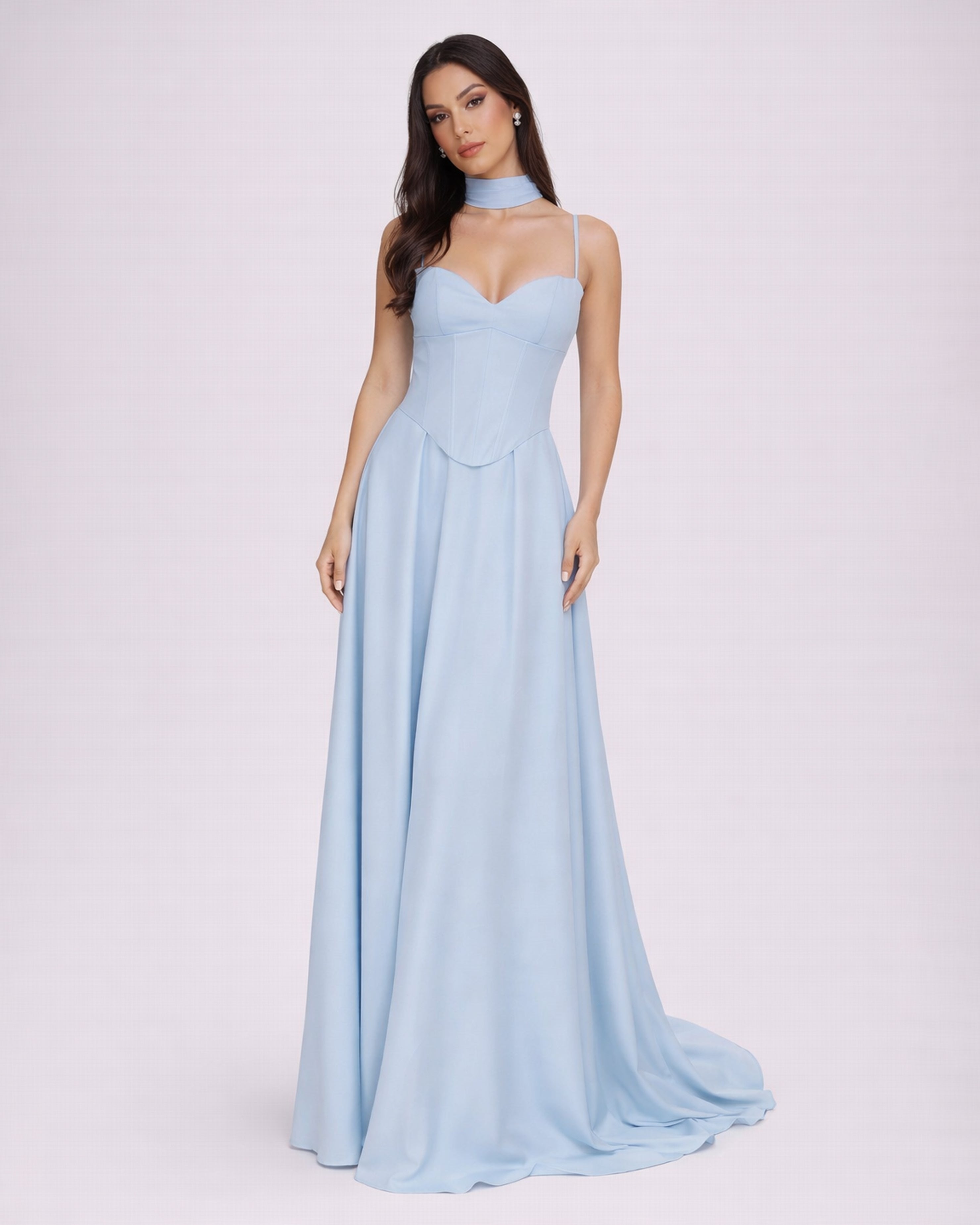 sequin dress bachelorette LONG BABY BLUE CORSET DRESS AND FEATHERS  ALBINA DYLA