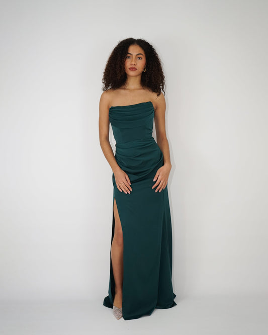 Robe bustier verte émeraude