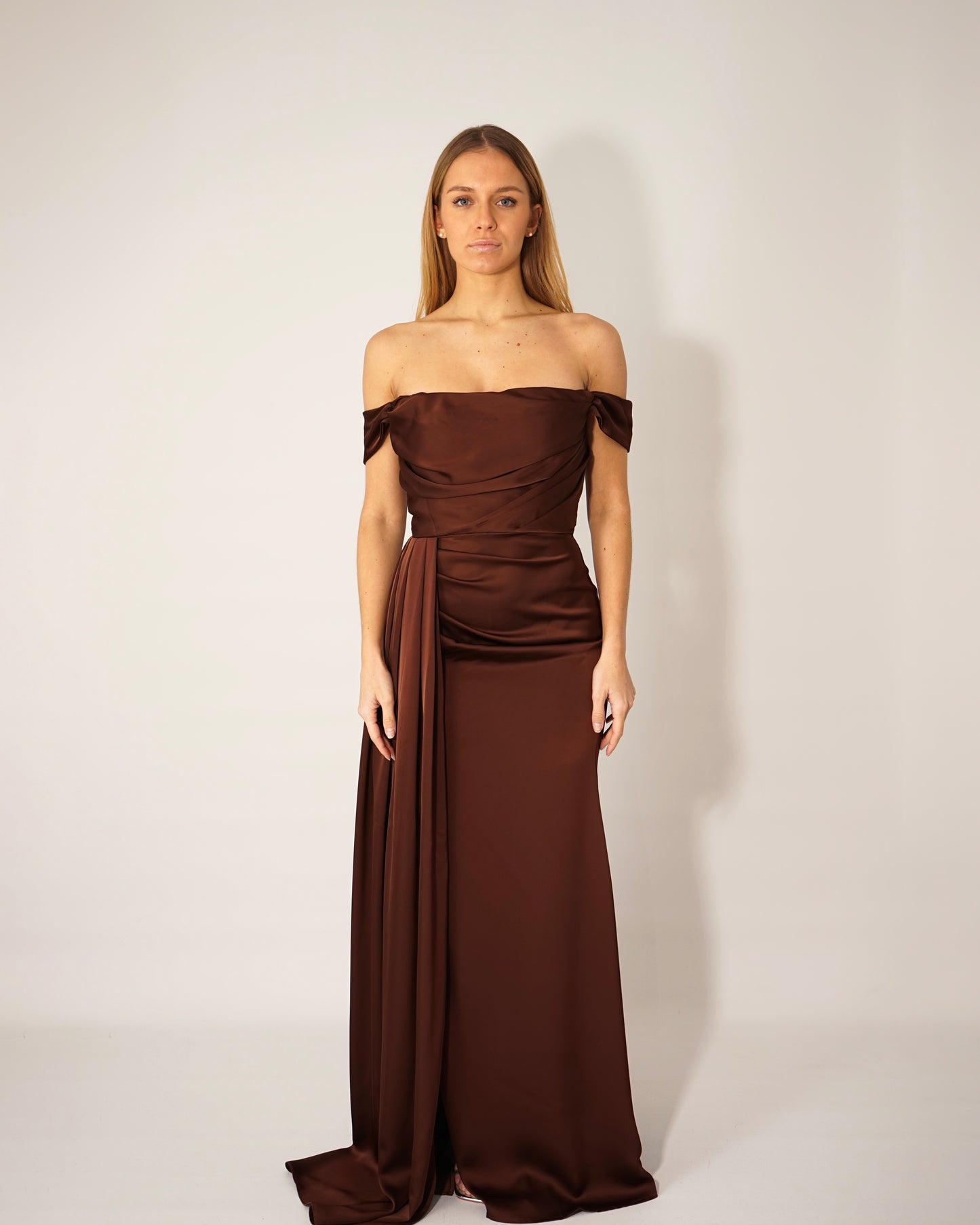 Robe Satinée Marron