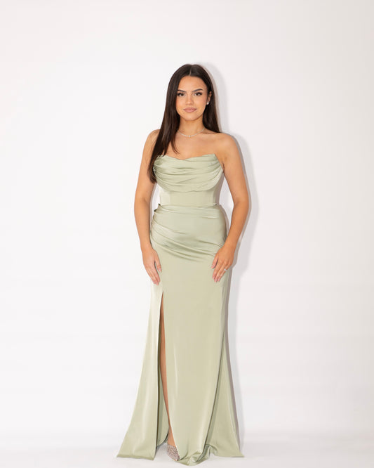 Robe Bustier Verte Sauge