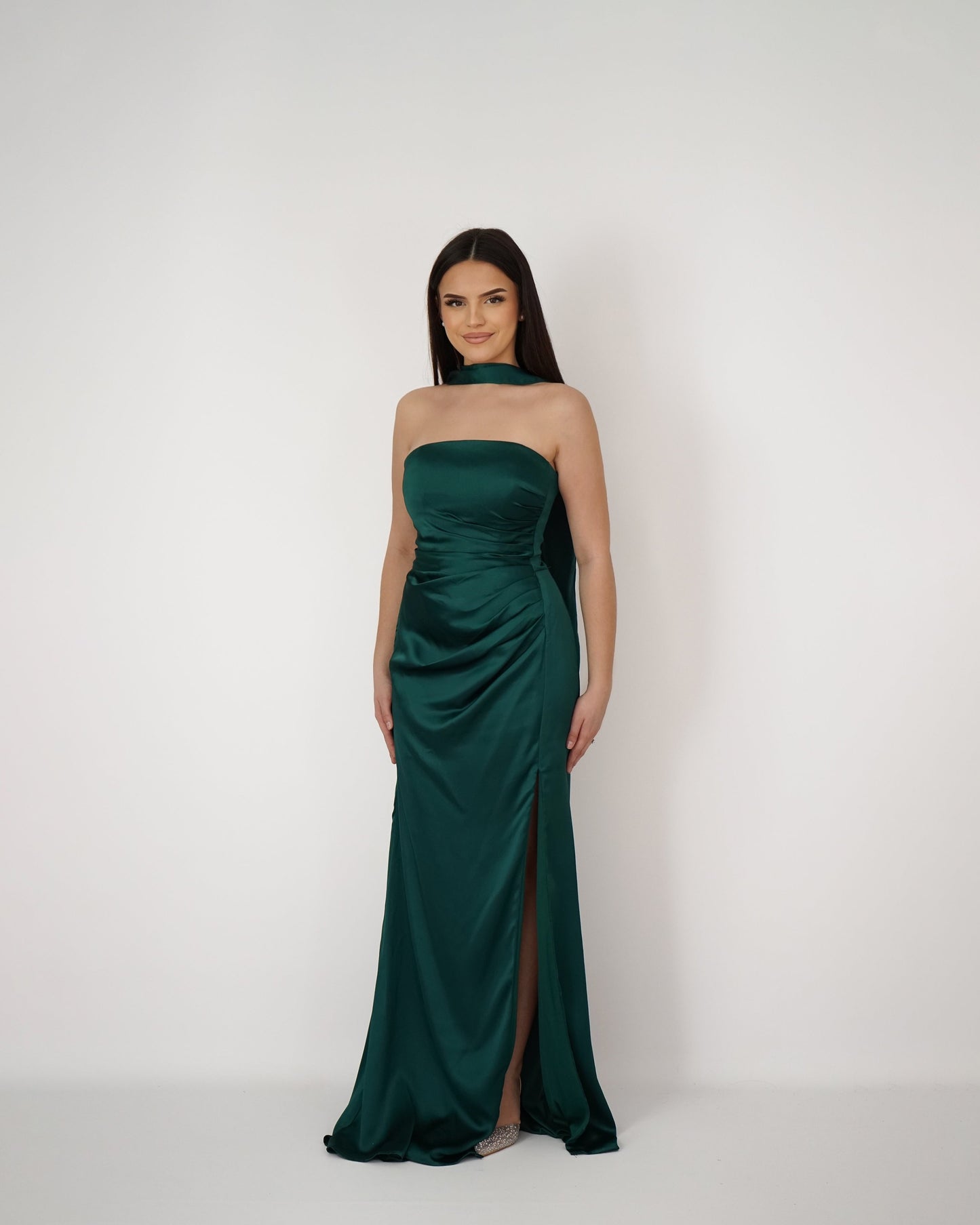 Brown Strapless Dress