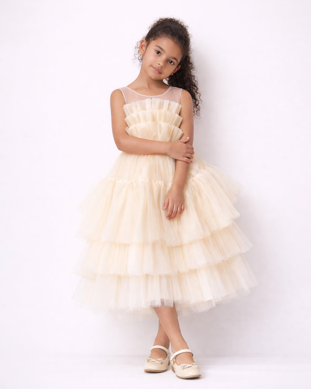 Lily - Robe enfant champagne