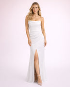 Angie - Longue robe bustier blanche
