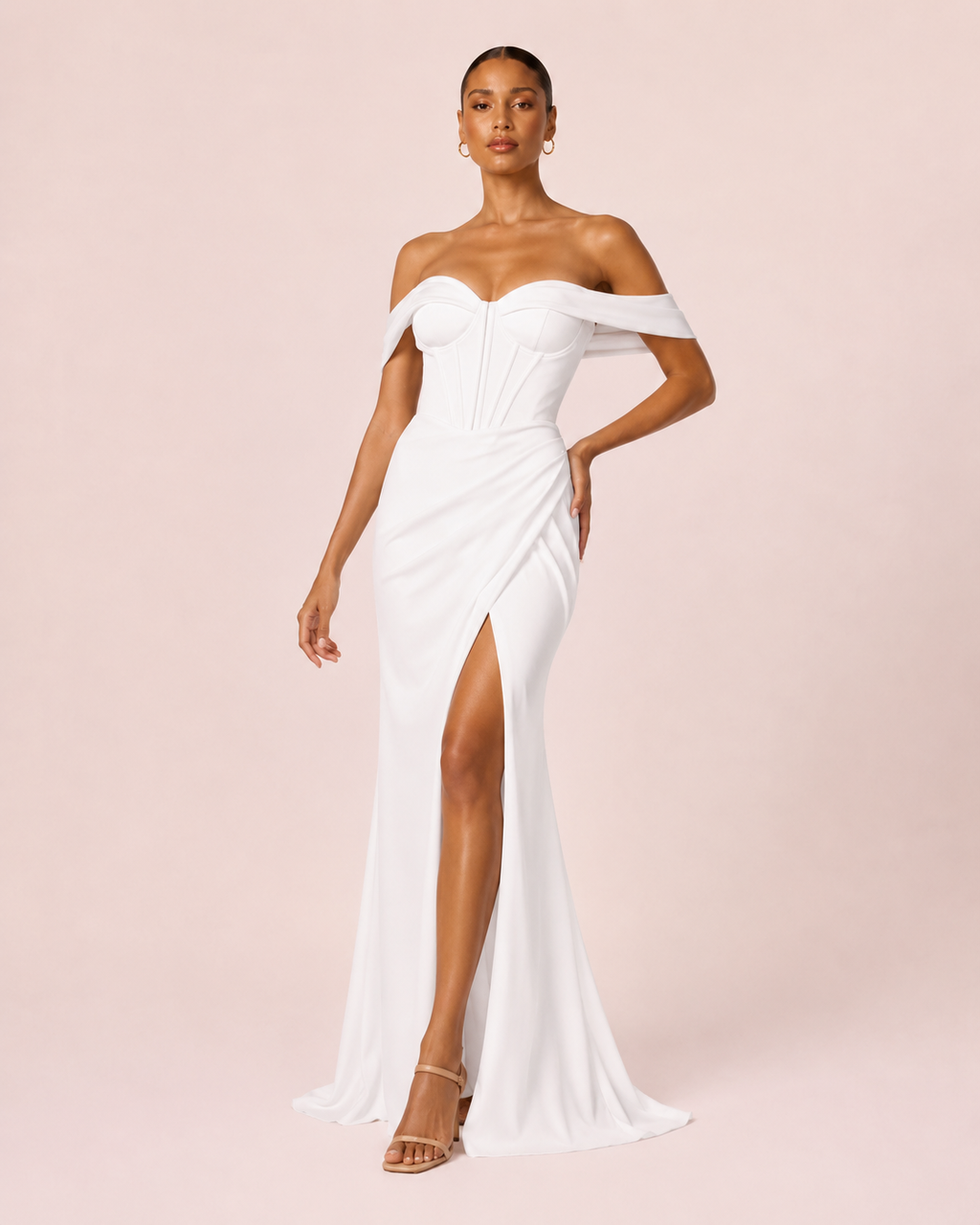 Alice - Longue robe corset blanche
