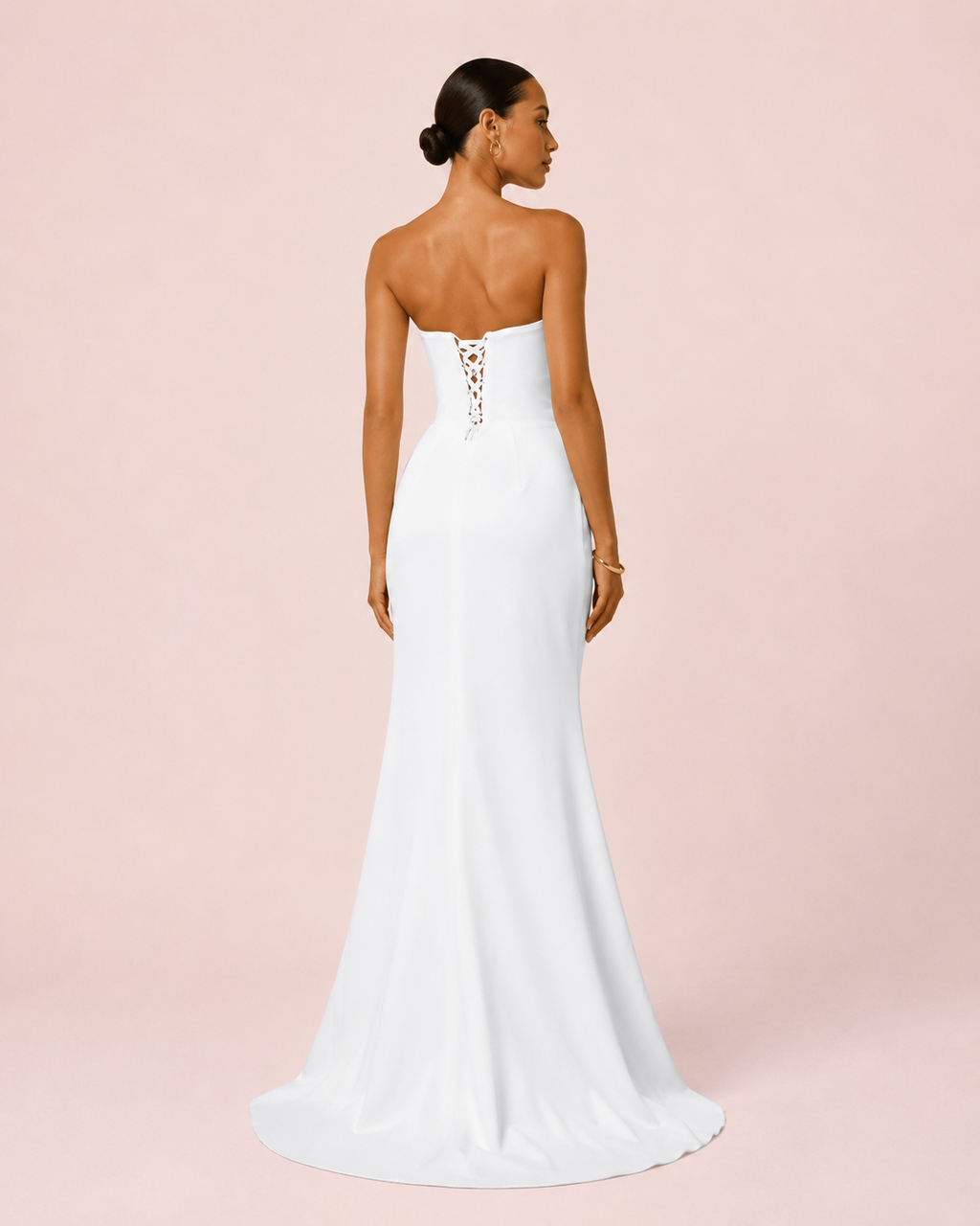 Angie - Longue robe bustier blanche