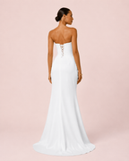Angie - Longue robe bustier blanche