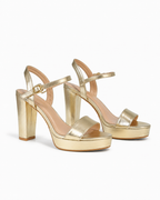Audrey - Sandales à talons dorées