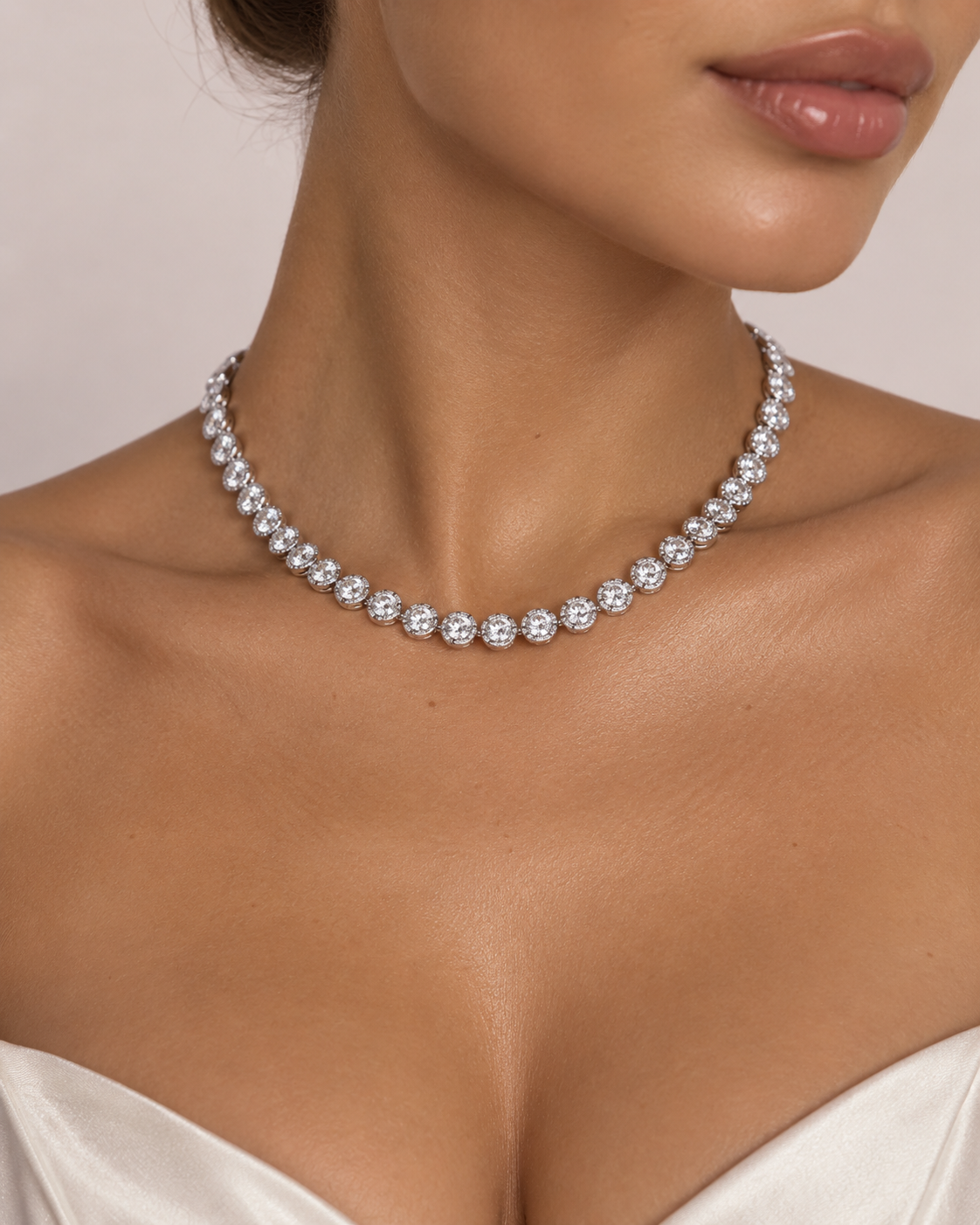 Collier Éclat rond argenté