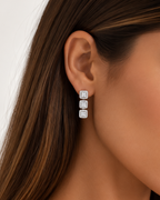 Éclat - Boucles d'oreilles carré argent