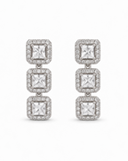 Éclat - Boucles d'oreilles carré argent