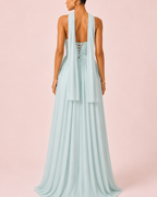 Célia - Longue robe vert d'eau