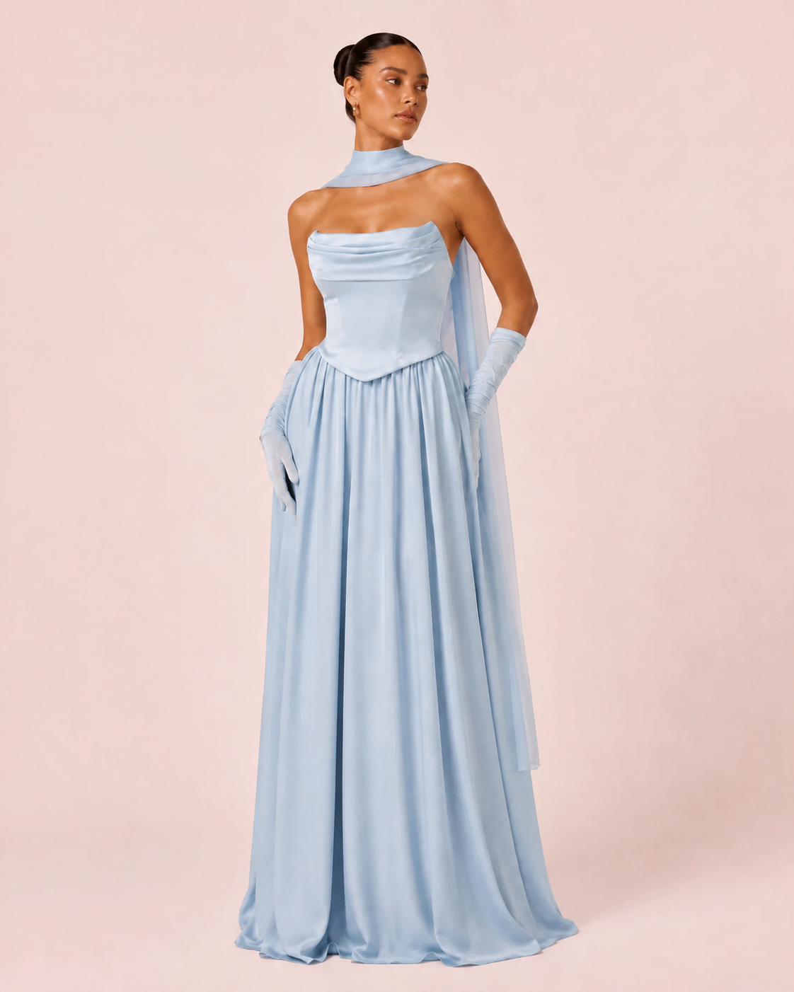Célia - Longue robe bleu