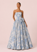 Charlotte - Robe en jacquard bleu