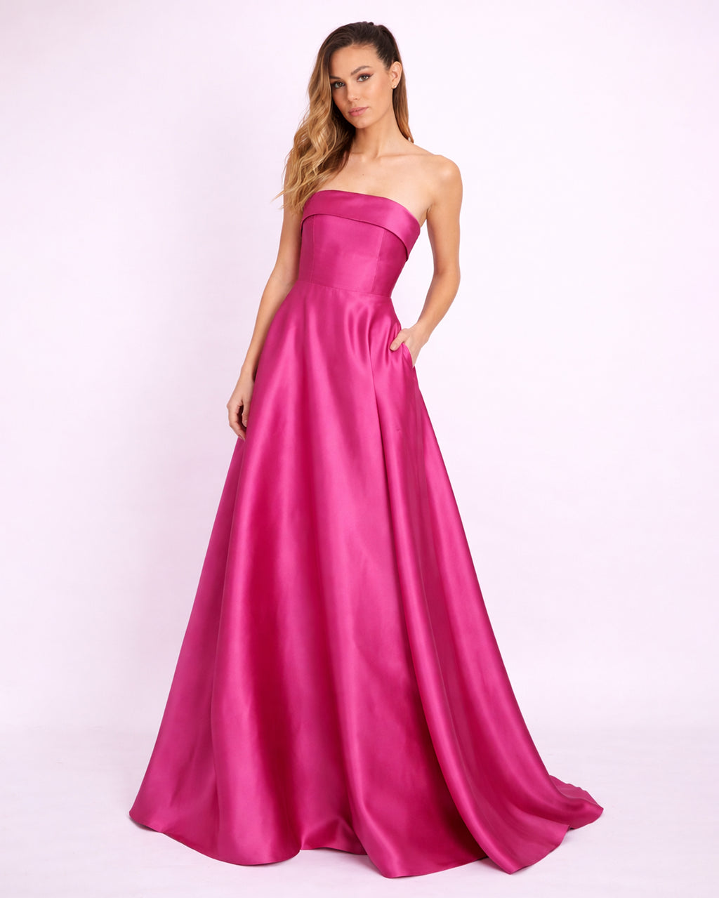 Lisa - Fuchsia strapless dress