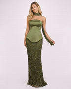 Ava - Robe bustier vert olive