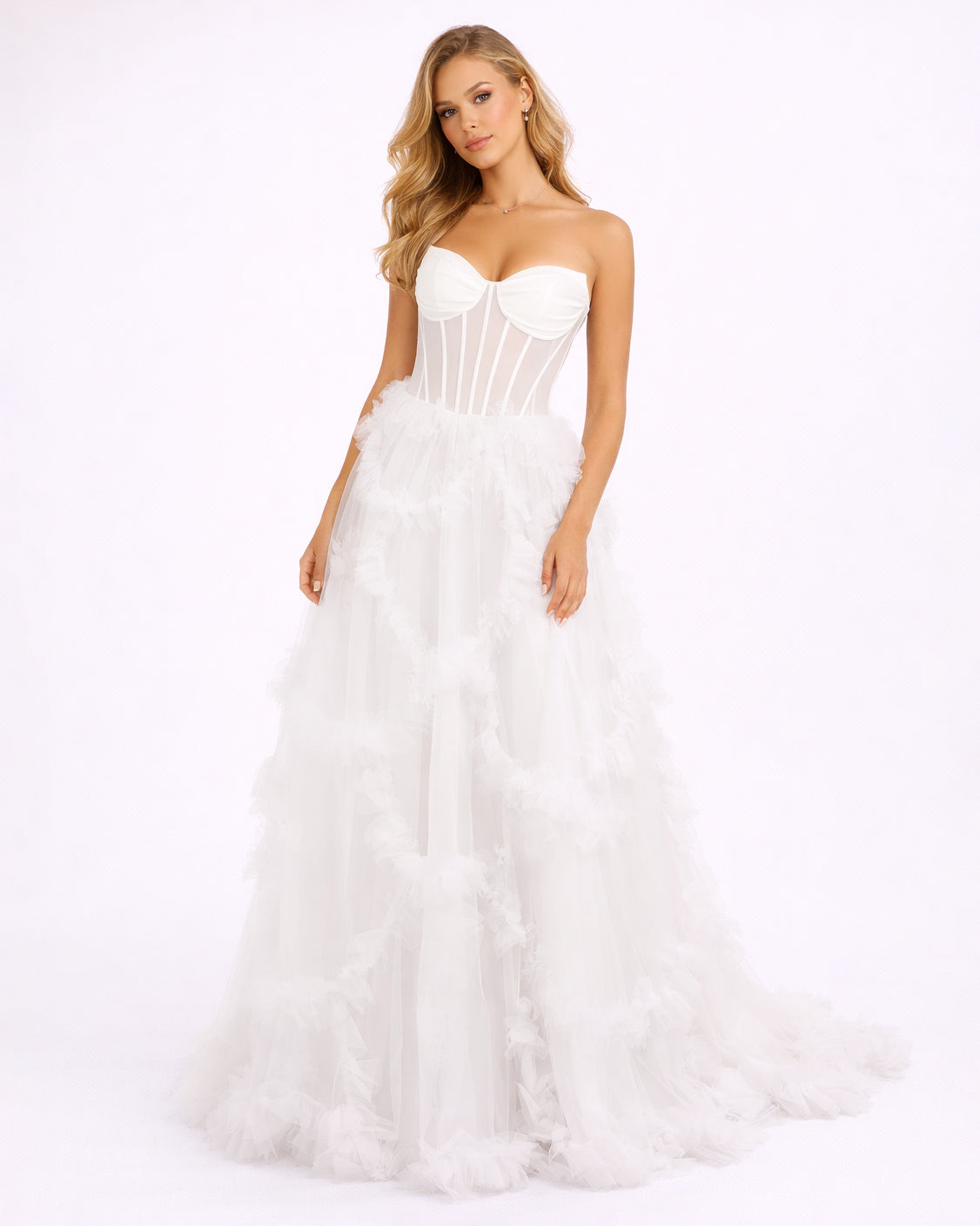 Alba - Longue robe en tulle blanche