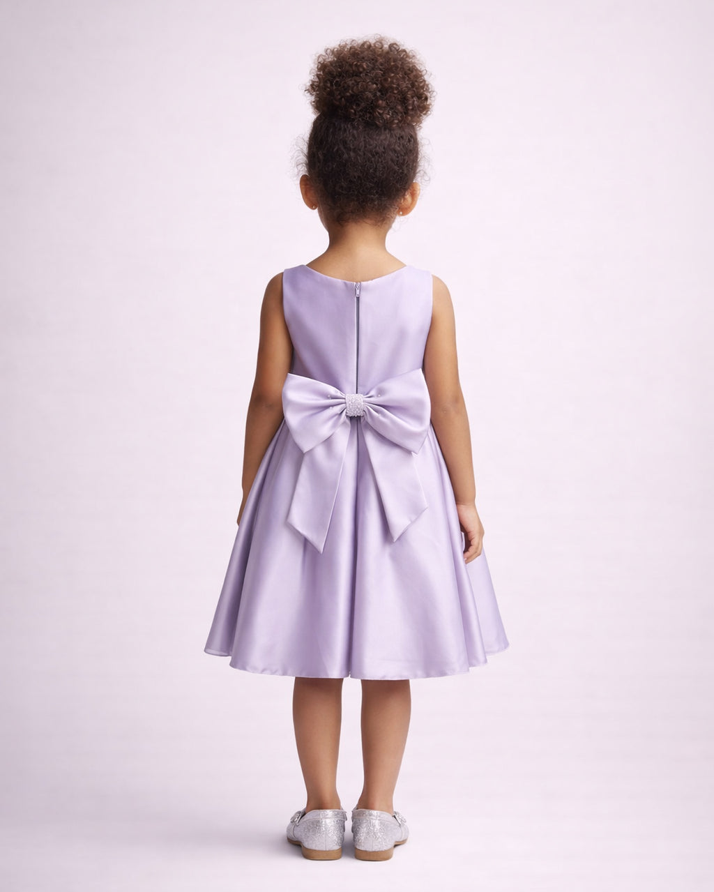 Lilirose - Robe enfant en satin lilas