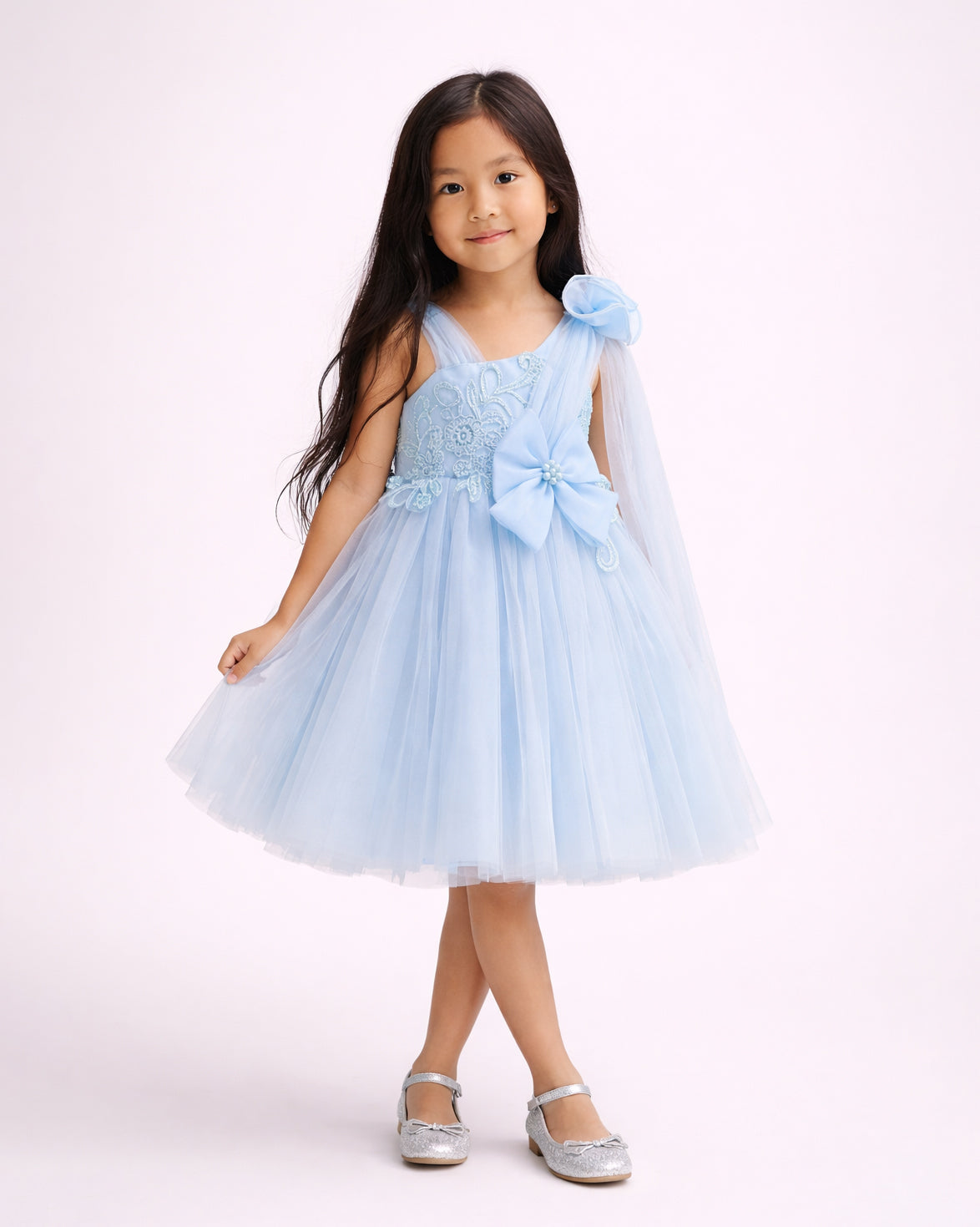 Lila - Robe enfant bleu ciel
