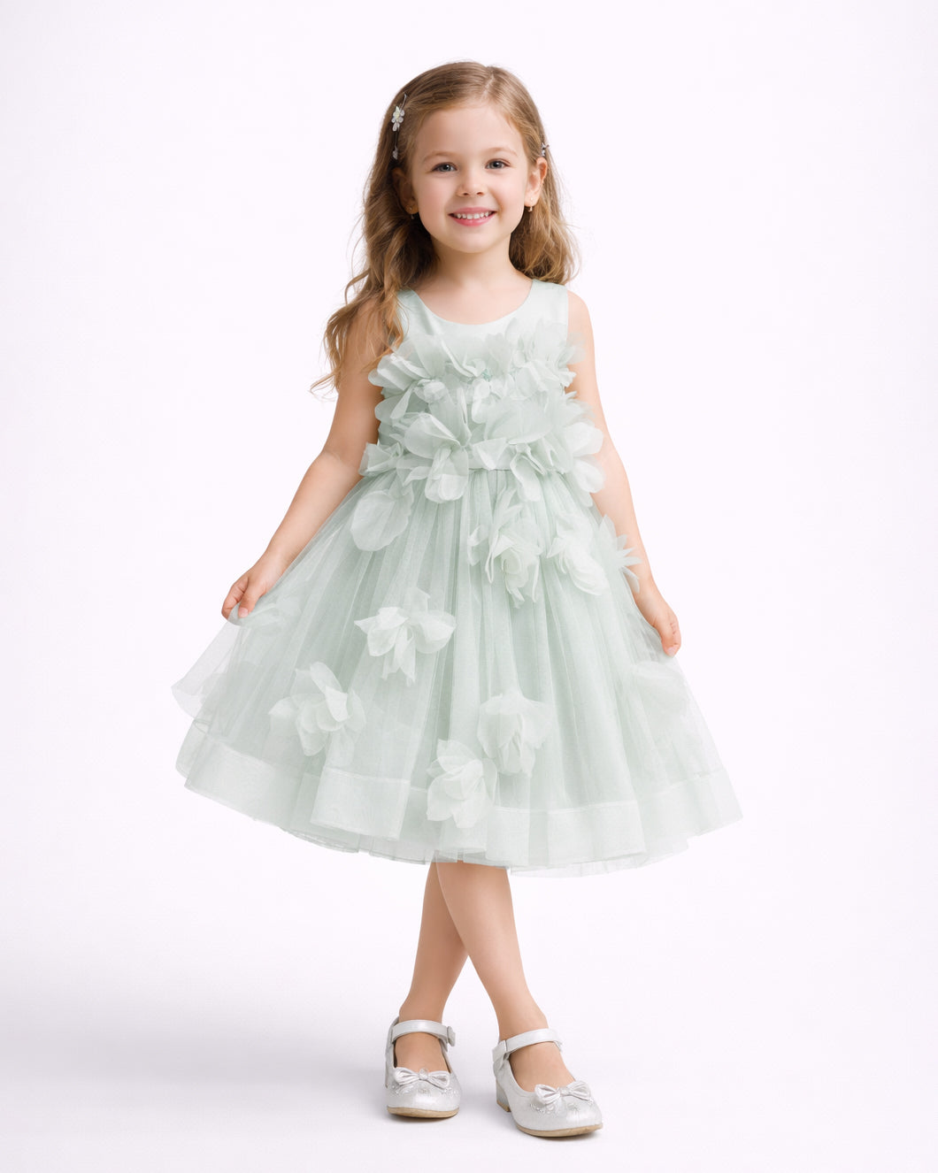 Ilona - Robe enfant sauge