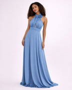 Rose - Longue robe satinée bleue
