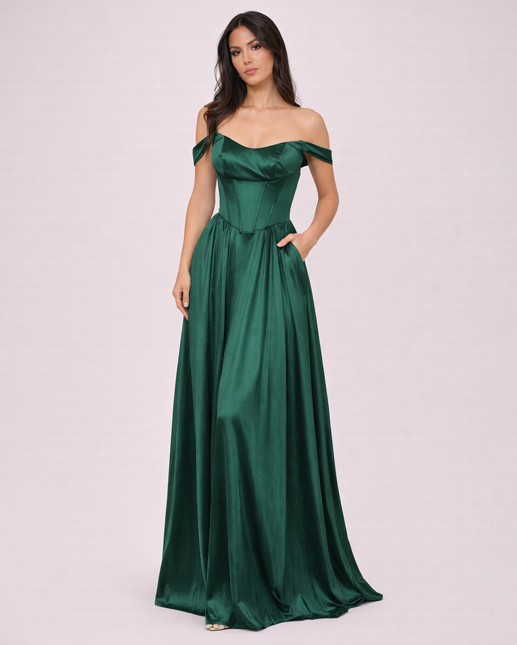 Chloé - Robe satinée verte émeraude