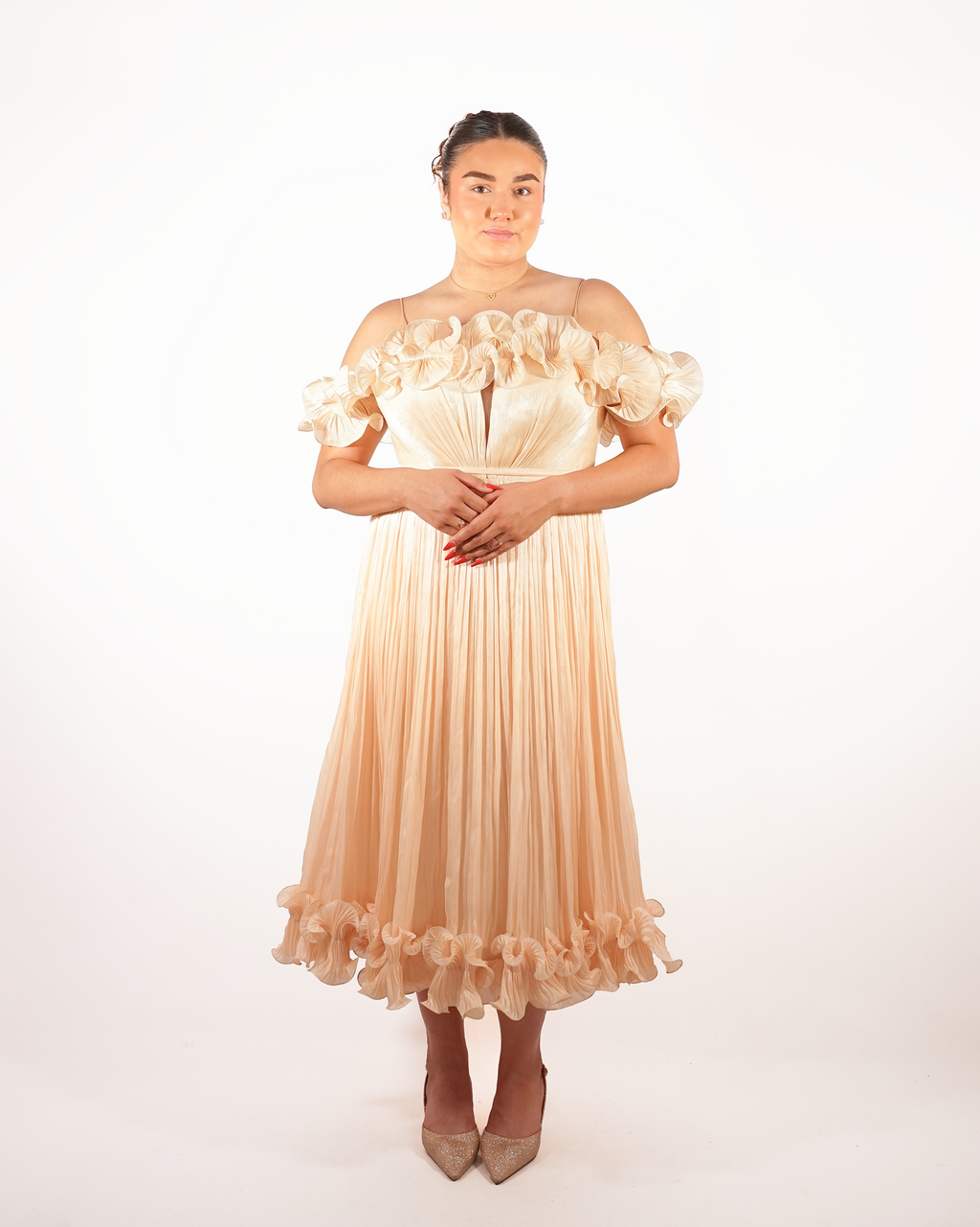 Emmy - Robe corset fleurie ivoire