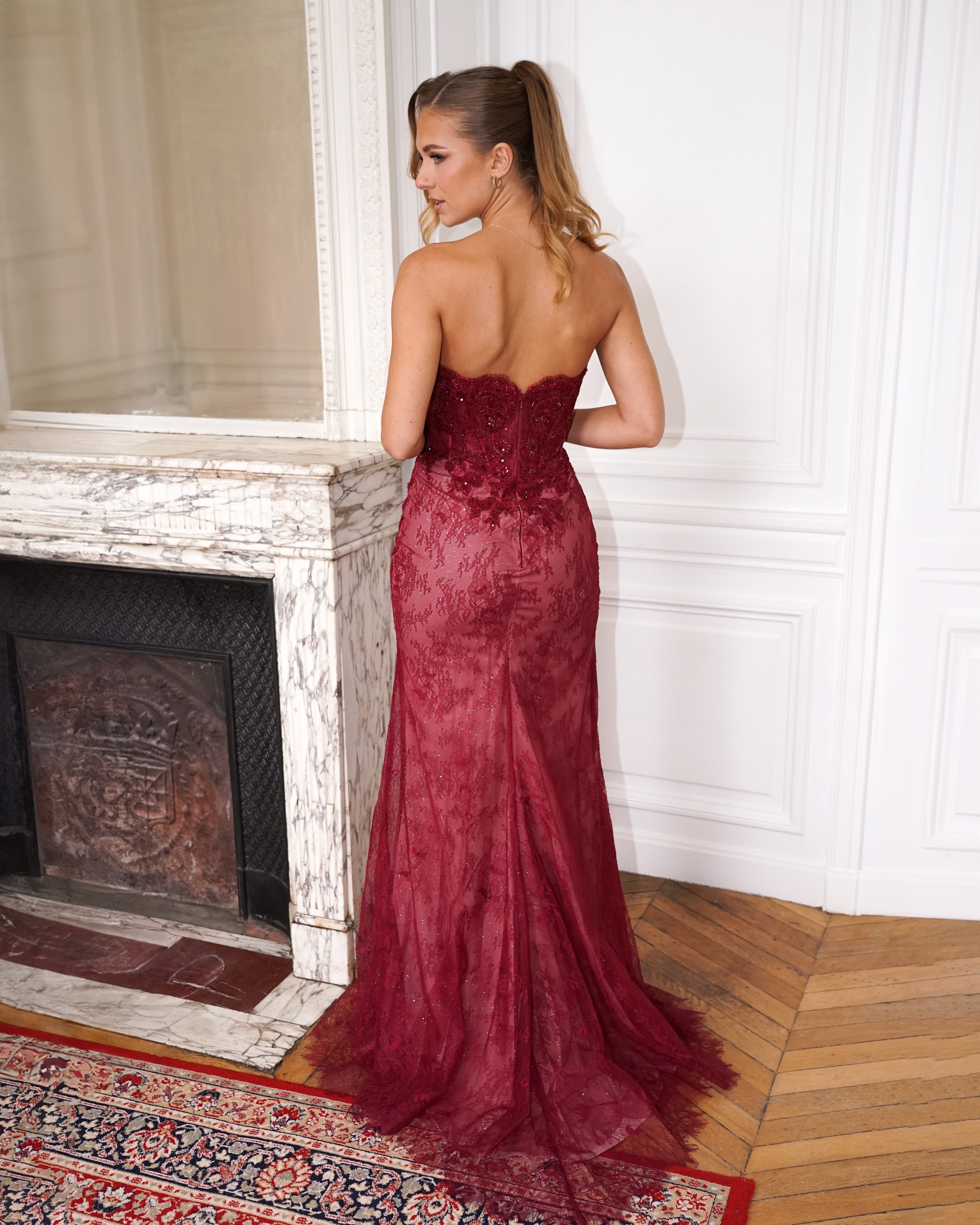 Ruby - Robe de soirée rouge bordeaux