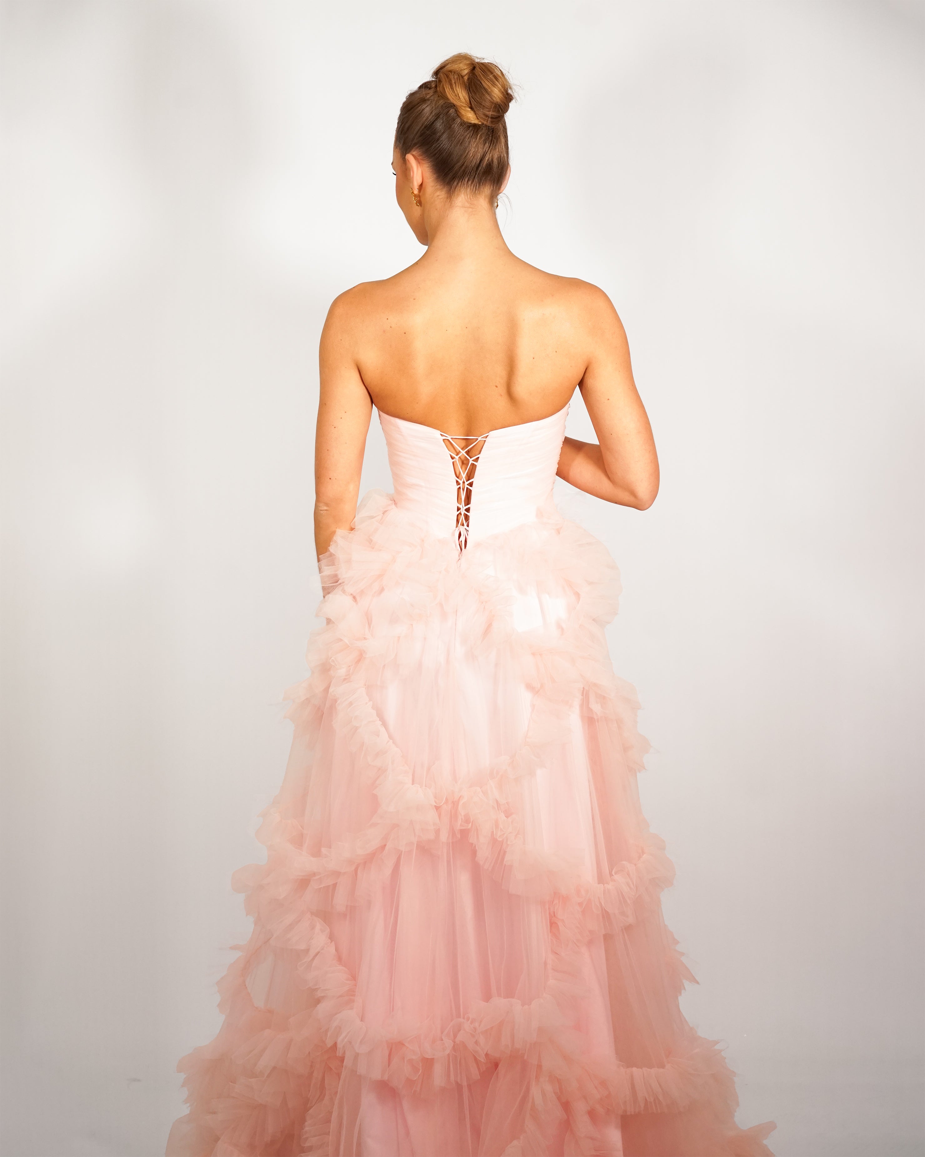 Alia - Longue robe en tulle rose