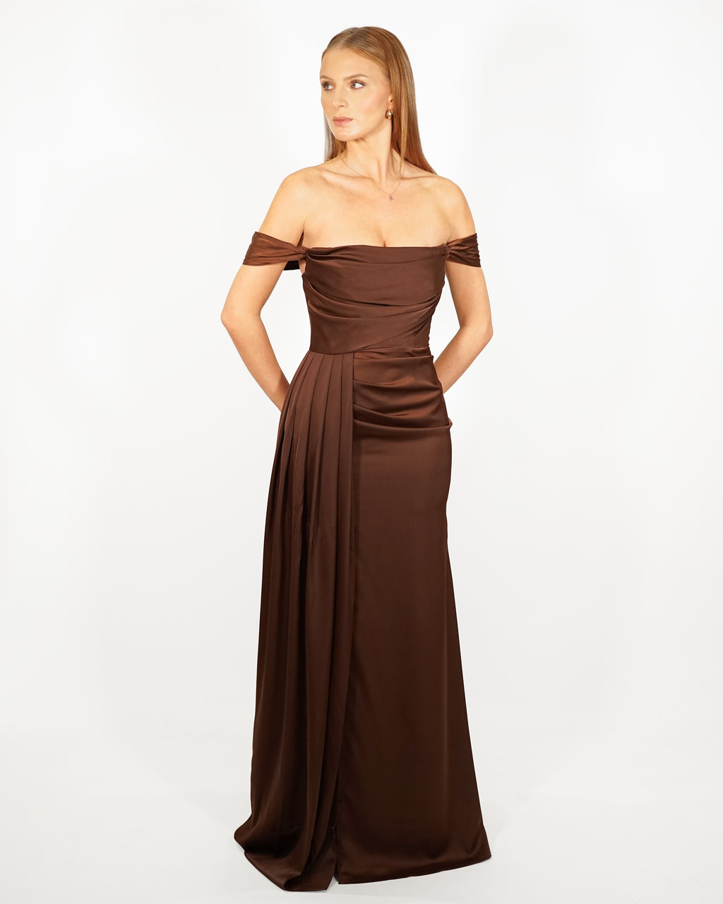 Robe Satinée Marron