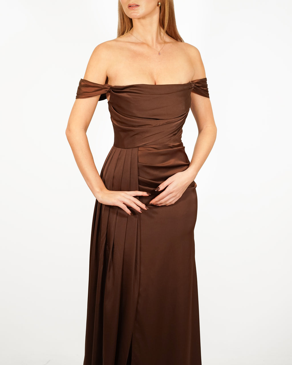 Robe Satinée Marron