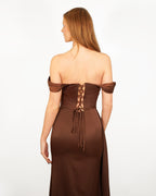 Brown Strapless Dress