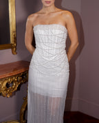 Clara - Longue robe bustier à perles