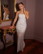 Clara - Longue robe bustier à perles