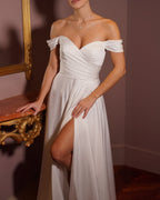 Romy - Robe à épaules dénudées blanche