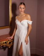 Romy - Robe à épaules dénudées blanche