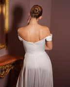 Romy - Robe à épaules dénudées blanche