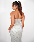 Kiara - Robe longue argentée