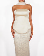 Ava - Robe bustier champagne