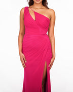 Yara - Robe asymétrique fuchsia