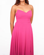 Alma - Robe bustier fuchsia