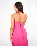 Alma - Robe bustier fuchsia
