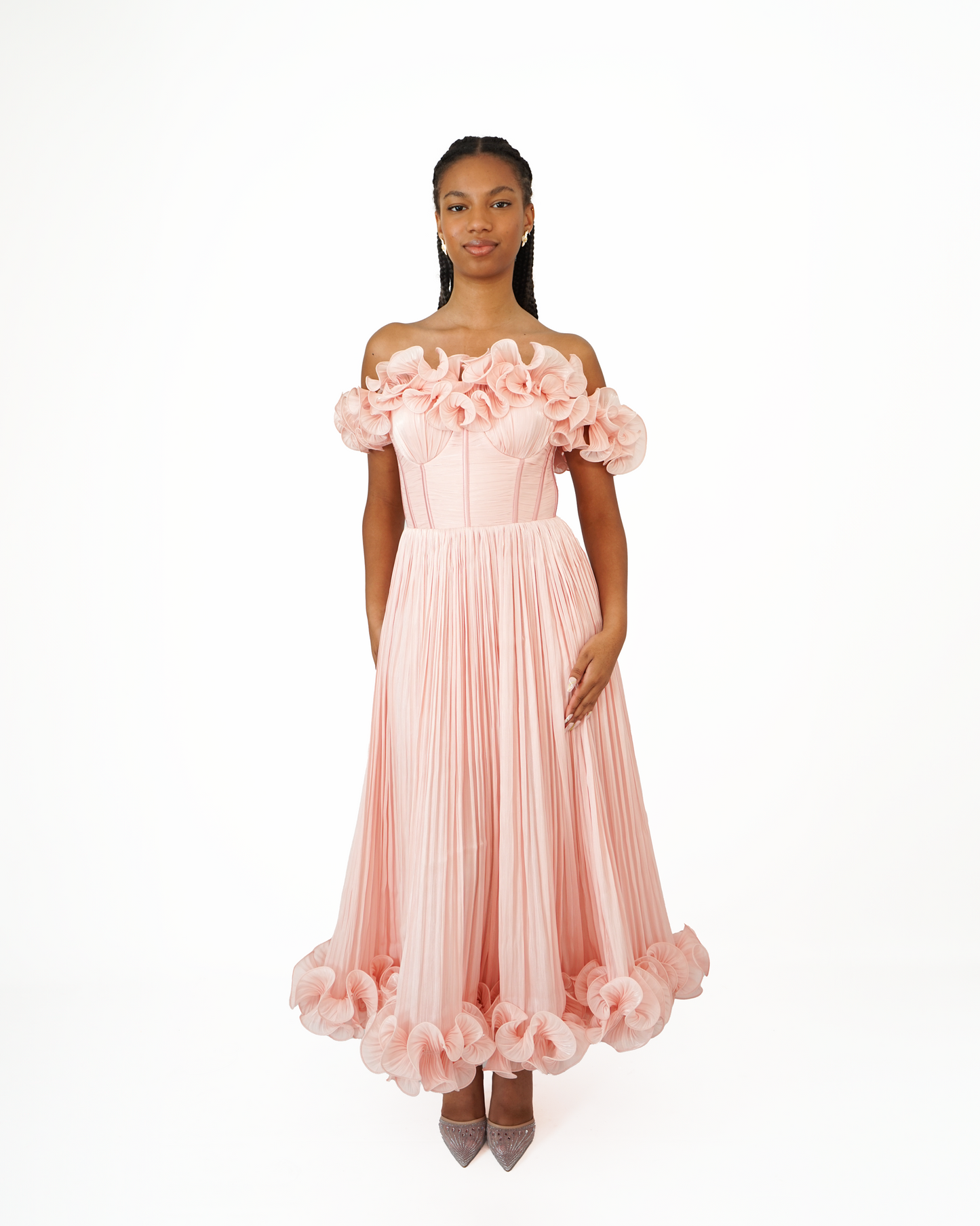 Emmy Robe Corset Fleurie Rose
