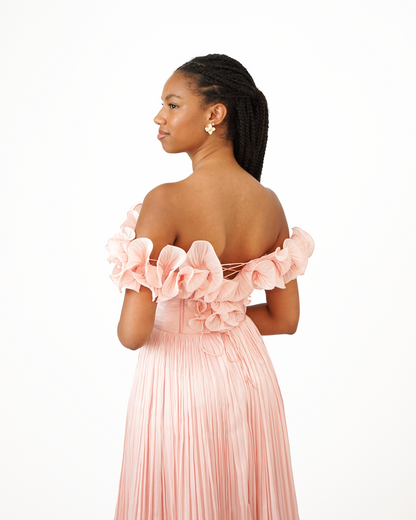 Emmy Robe Corset Fleurie Rose