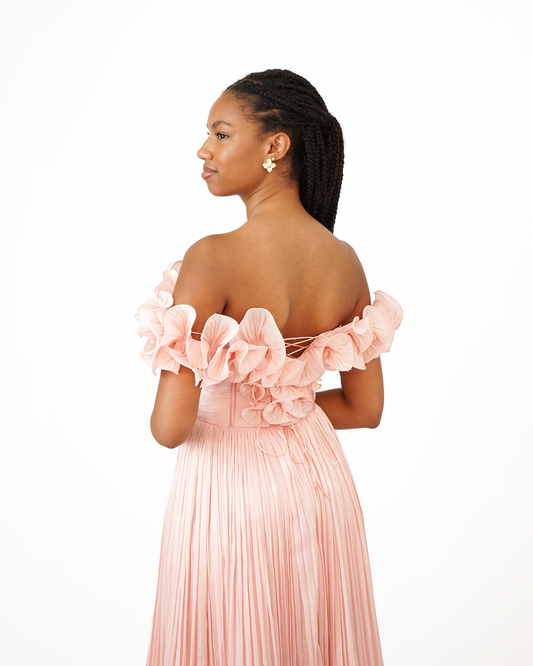 Emmy Robe Corset Fleurie Rose