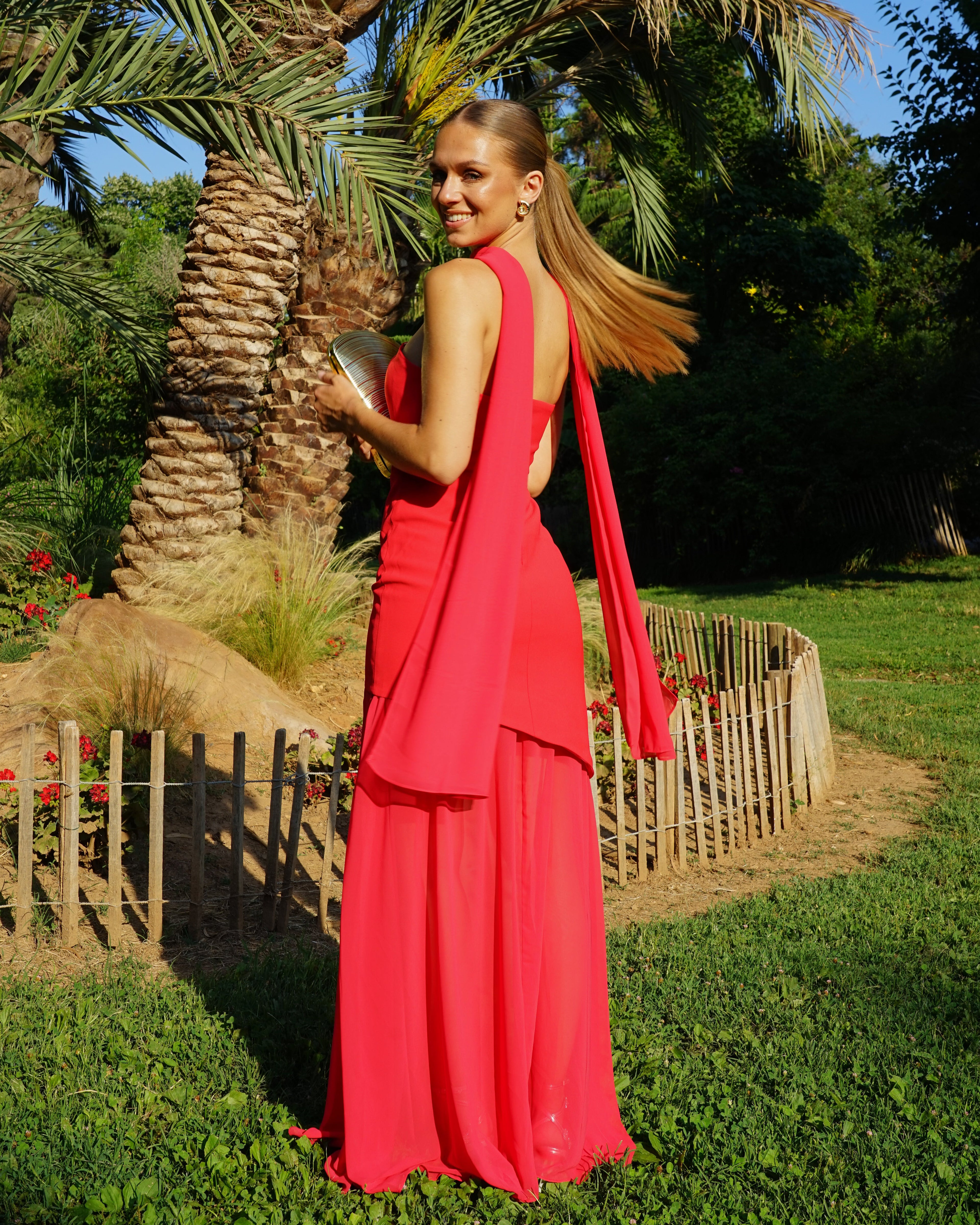 Longue Robe Rouge Jupe Fluide