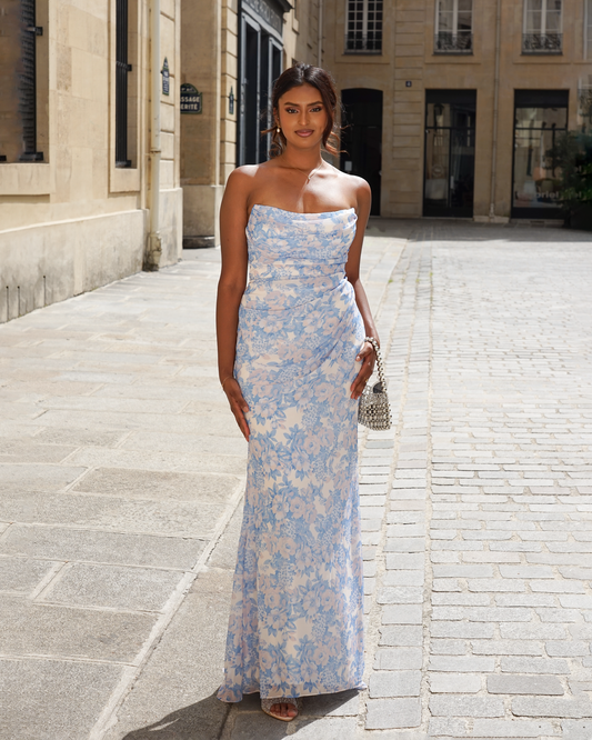 Selina Floral Strapless Dress