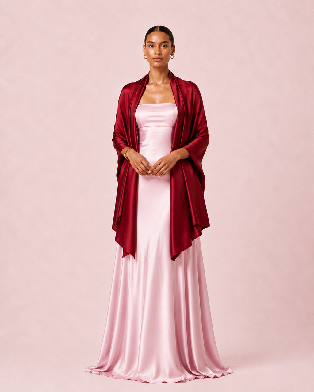 Étole rouge satinée