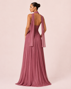 Gabrielle - Longue robe bustier rose mauve