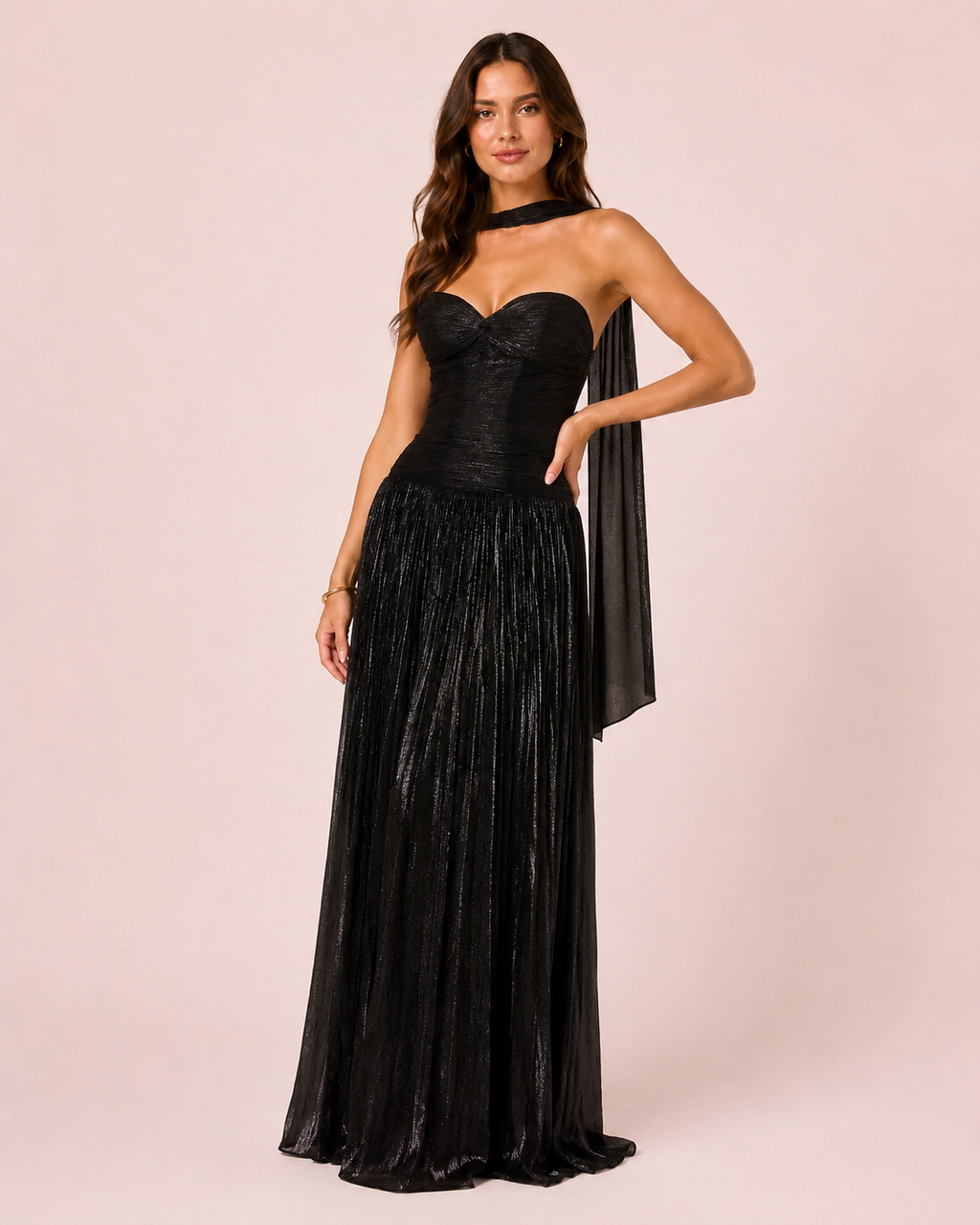 Gabrielle - Longue robe bustier noire