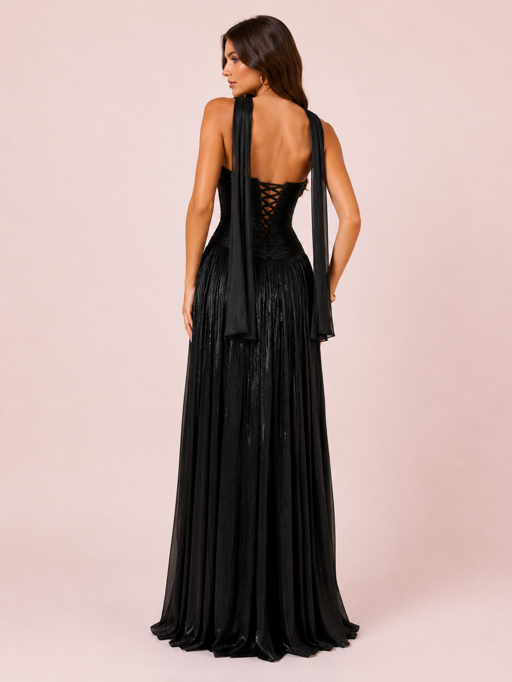 Gabrielle - Longue robe bustier noire